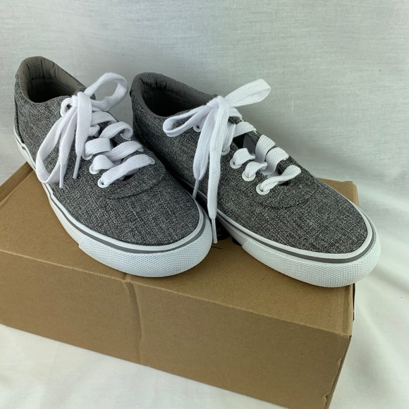 Ladies Far West Grey Canvas Sneakers - Picture 5 of 9